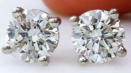 **STUNNING STUDS [R20287]** DESIGNER SPARKLING [0.210ct] DIAMOND EARRINGS [WHITE GOLD] -  BUY SAFE
