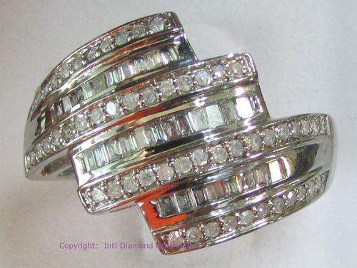 **ELEGANT [R34862]** BAGUETTE DESIGN DIAMOND [0.694ct] BAND [3.984g] WHITE GOLD - BUY SAFE