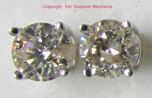 **OVER 3/4ct SPECIAL [R30341]** SPARKLING [0.860ct] DIAMOND EARRINGS [WHITE GOLD] - BUY SAFE