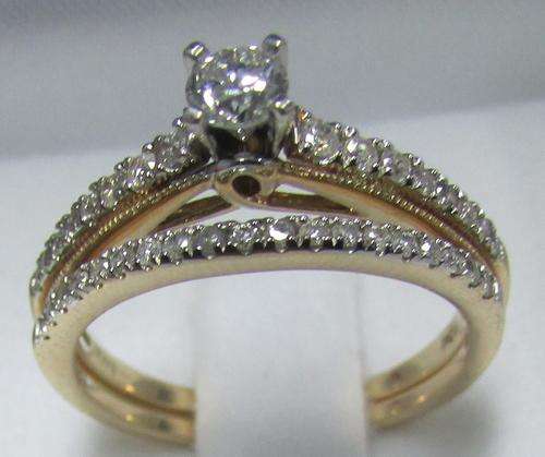 **ONCE-OFF GORGEOUS [R40258]** BRIDAL TWINSET [1.002ct] DIAMOND [H / SI1] RING [YELLOW GOLD]