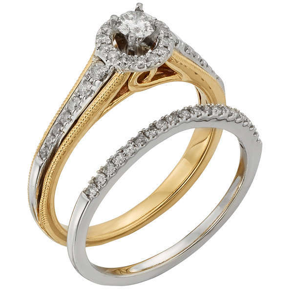 **SUPER HOT DEAL [R38169]** TWINSET [0.926ct] DIAMOND HALO RINGS [YELLOW GOLD] - BUY SAFE