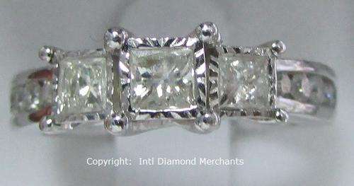 **NEW TREND RING [R46183]** PRINCESS DESIGN [1.029ct] DIAMOND RING [4.288g] WHITE GOLD - BUY SAFE