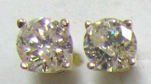 **3/4ct SPECIAL [R31025]** DESIGNER SPARKLING [0.810ct] DIAMOND EARRINGS [YELLOW GOLD]-BUY SAFE