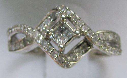 **ONCE-OFF DEAL [R28674]** PRINCESS CENTRE [0.400ct] DIAMOND RING [2.604g] WHITE GOLD - BUY SAFE