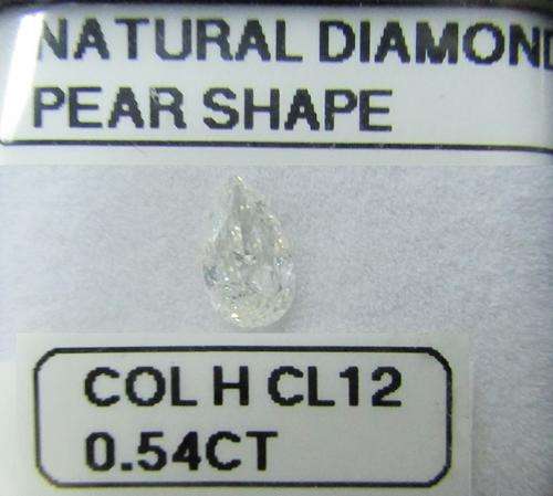 **1/2ct PROMO** BARGAIN DEAL [0.540ct] PEAR CUT [COLOUR H] DIAMOND STARTING AT R1 - BUY SAFE