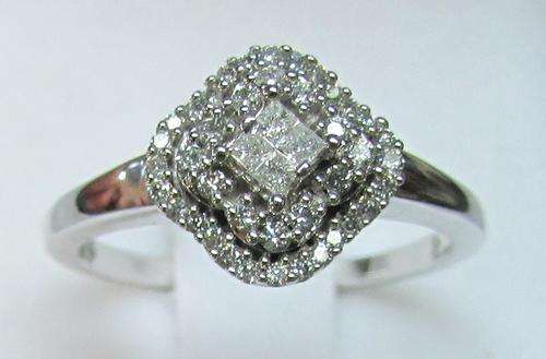 **ONCE-OFF DEAL [R28674]** PRINCESS CENTRE [0.400ct] DIAMOND RING [2.762g] WHITE GOLD - BUY SAFE