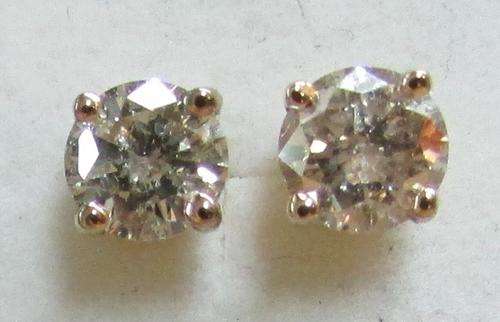 **3/4ct SPECIAL [R30105]** DESIGNER SPARKLING [0.740ct] DIAMOND EARRINGS [YELLOW GOLD] - BUY SAFE
