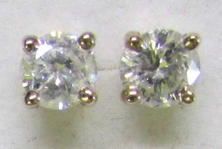 **1/2ct DEAL [R27016]** GLITTERING [0.500ct] DIAMOND STUD EARRINGS [YELLOW GOLD] - BUY SAFE
