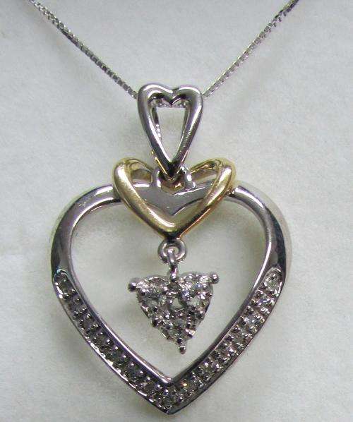 **DESIGNER PENDANT [R23047]** DIAMOND PENDANT + CHAIN [0.200ct] ROUND CUT [WHITE GOLD] - BUY SAFE