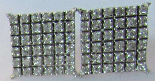 **DIAMOND CLUSTER [R25034]** MICRO PAVE SET [0.300ct] DIAMOND EARRINGS [WHITE GOLD] -  BUY SAFE