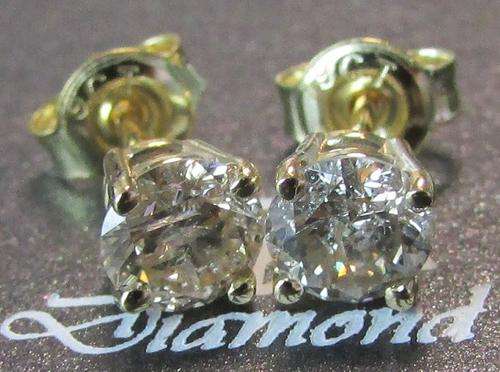 **3/4ct SPECIAL [R34793]** DESIGNER SPARKLING [0.776ct] DIAMOND EARRINGS [YELLOW GOLD] - BUY SAFE