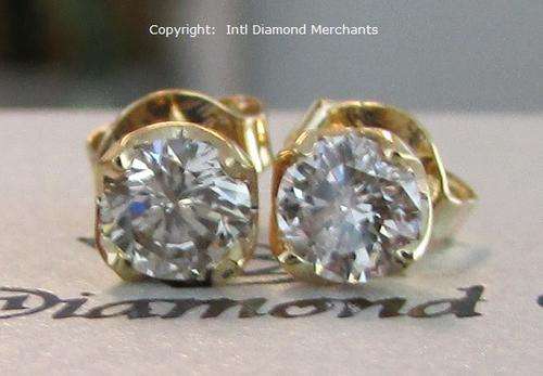 **1 LUCKY BIDDER [R30364]** ULTRA SPARKLING [0.525ct] DIAMOND EARRINGS [YELLOW GOLD] - BUY SAFE