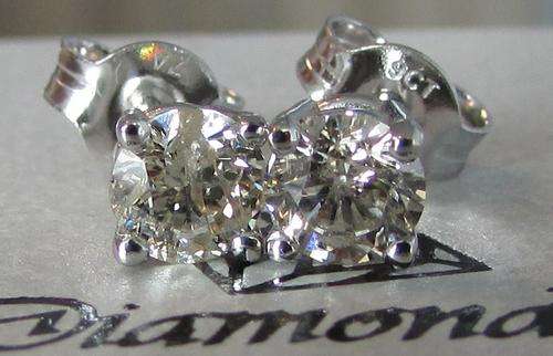 **BRILLIANT DEAL [R30865]** GLITTERING [0.500ct] DIAMOND STUD EARRINGS [WHITE GOLD] - BUY SAFE