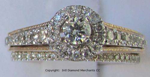**SUPER HOT DEAL [R40169]** TWINSET [1.00ct] DIAMOND HALO RINGS [YELLOW GOLD] - BUY SAFE