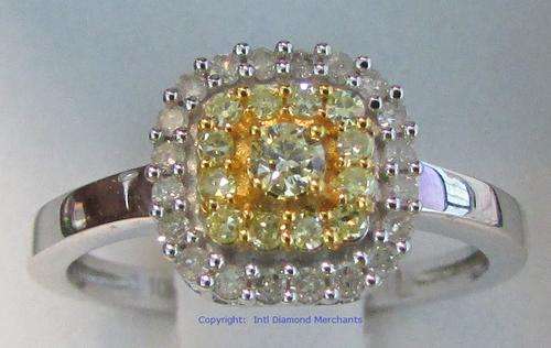 **FANCY YELLOW COLLECTION [R31254]** 2 TONE DIAMOND [0.374ct] RING [WHITE / YELLOW GOLD] - BUY SAFE