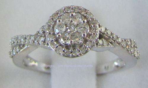 **SCINTILLATING [R27698]** EYE CLEAN [0.460ct] TWIST DIAMOND RING [3.158g] WHITE GOLD - BUY SAFE