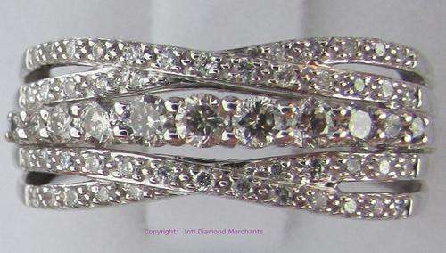 **NEW DESIGN [R41408]** HIGH [G / SI1] QUALITY [0.800ct] DIAMOND BAND [4.512g] WHITE GOLD - BUY SAFE