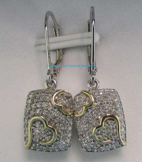 **DROP EARRINGS [R33467]** DESIGNER PAVE SET [0.410ct] DIAMOND EARRINGS [WHITE GOLD] -  BUY SAFE