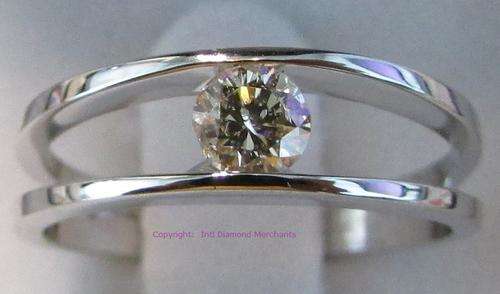 **SPLIT SHANK [R29893]** TENSION SET DESIGN ROUND CUT DIAMOND [0.335ct] RING [WHITE GOLD] - BUY SAFE