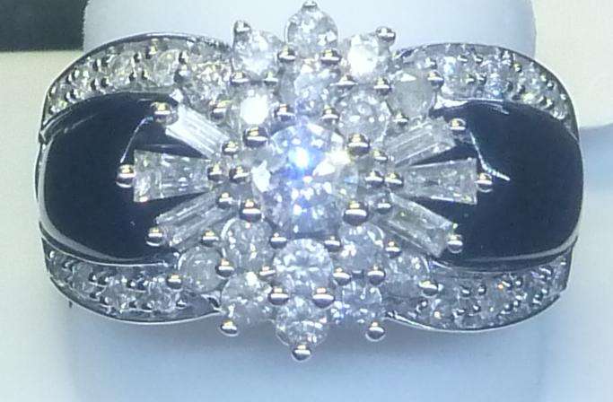 **DESIGNER RING [R49675]** DIAMOND RING [1.00ct] CLUSTER SETTING [5.642g] WHITE GOLD - BUY SAFE
