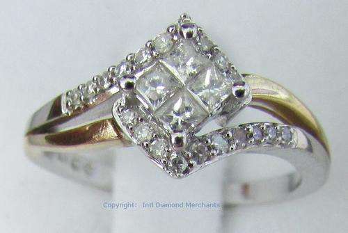 **ONCE-OFF DEAL [R31674]** PRINCESS CENTRE [0.473ct] DIAMOND RING [YELLOW / WHITE GOLD] - BUY SAFE