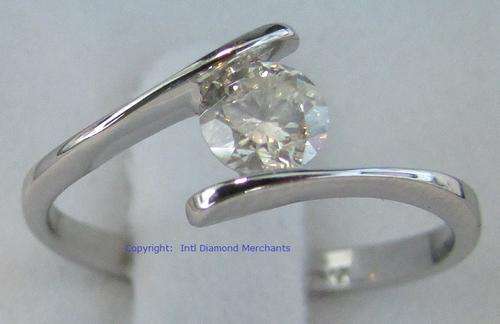 **1/2ct DEAL [R31036]** ROUND CUT DIAMOND [0.500ct] TWIST RING [WHITE GOLD] - BUY SAFE