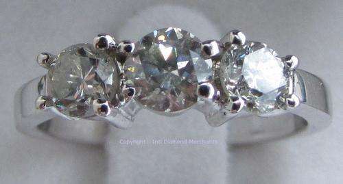 **CLASSIC DESIGN [R52074]** TRILOGY [1.056ct] 3 ROUND CUT DIAMOND RING  [WHITE GOLD] -  BUY SAFE