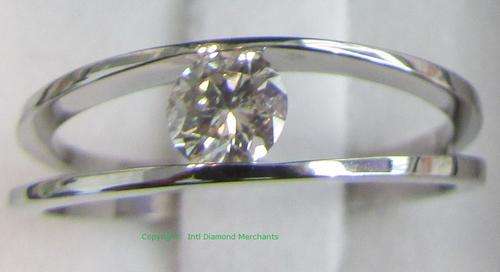 **SPLIT SHANK [R34893]** TENSION SET DESIGN ROUND CUT DIAMOND [0.645ct] RING [WHITE GOLD] - BUY SAFE