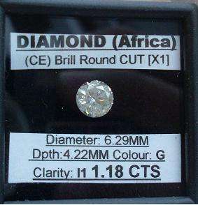 **BARGAIN QUALITY** NATURAL  [1.18CT] ROUND CUT DIAMOND - R1 NO RESERVE**