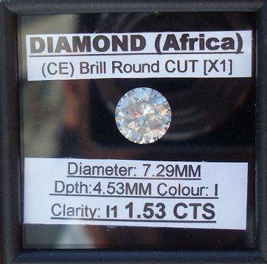 **HIGH QUALITY** NATURAL [1.53CT] SPARKLY [I / I1] ROUND CUT DIAMOND - R1 NO RESERVE**