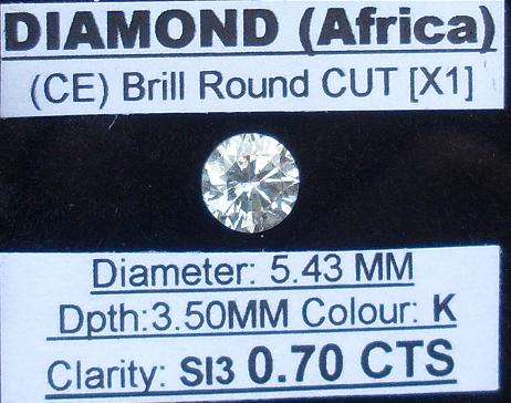 **HIGH QUALITY** STUNNING [0.70CT] CLEAN [SI3] ROUND CUT DIAMOND - R1 NO RESERVE**