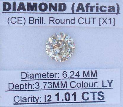 **HIGH QUALITY** STUNNING [1.01CT] SPARKLY [I2] ROUND CUT DIAMOND - R1 NO RESERVE**