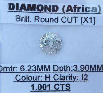 **BARGAIN QUALITY** HUGE [1.001ct] ROUND CUT DIAMOND [BUY SAFE]- R1 NO RESERVE**