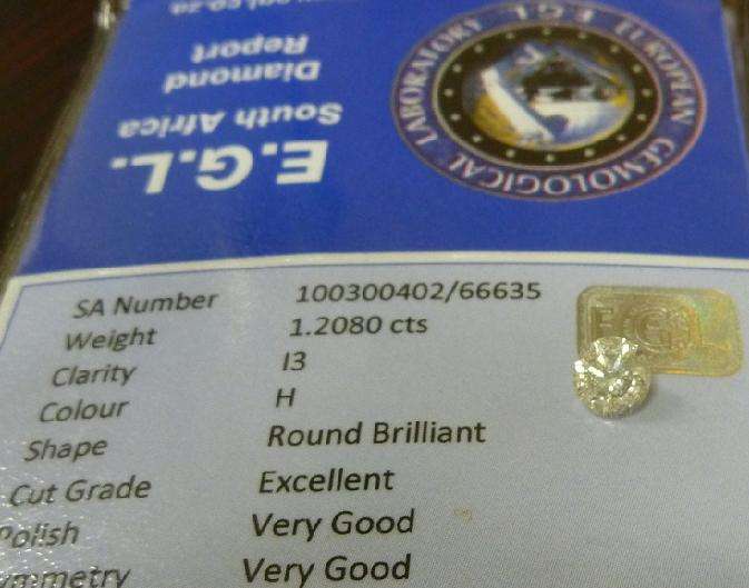 **EGL CERTIFIED**  SIZE & VALUE [1.2080ct] ROUND CUT DIAMOND - BUY SAFE - R1 NO RESERVE