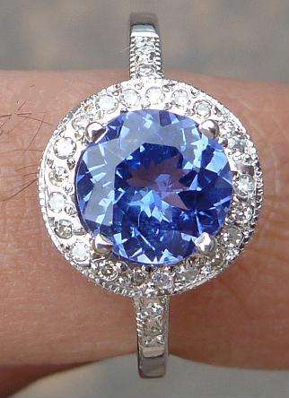 **MAGNIFICENT** EGL CERTIFIED TANZANITE & DIAMOND [18KT] WHITE GOLD RING**  - BUY SAFE