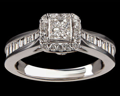 **SPARKLY [R41587]** HIGH QUALITY [0.80ct] DIAMOND RING [3.870g] SOLID WHITE GOLD - BUY SAFE
