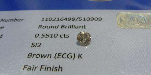 **EGL CERTIFIED** [0.5510ct] HIGH QUALITY [ K / SI2 ] ROUND CUT DIAMOND - BUY SAFE