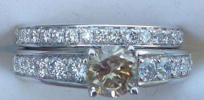 **BRIDAL SET [R63561]** EYE CLEAN [1.320ct] DIAMOND RING [6.601g] SOLID WHITE GOLD - BUY SAFE