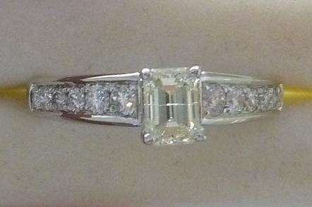 *CERTIFIED EMERALD CUT [R61680]* HIGH QUALITY [1.178ct] DIAMOND RING [4.445g] WHITE GOLD - BUY SAFE