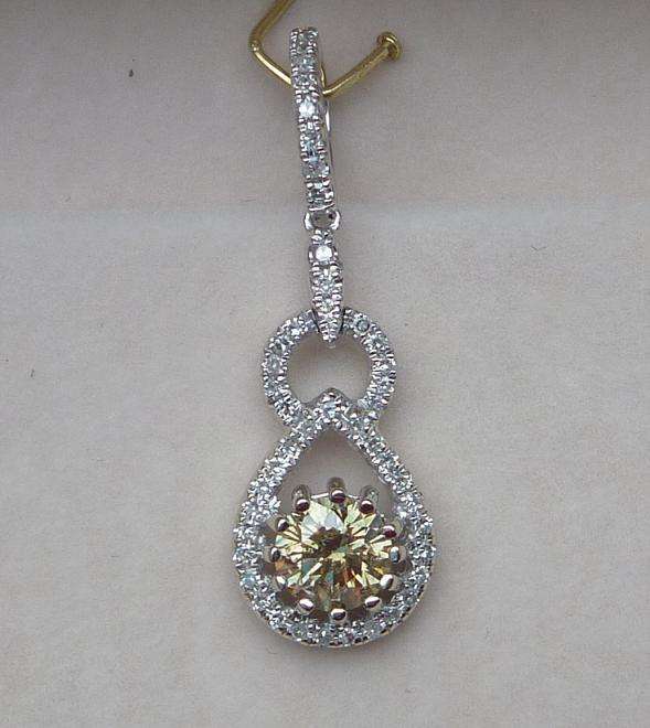 **WOW [R59528]** MARVELLOUS [0.900ct] DIAMOND PENDANT [1.856g] WHITE GOLD - BUY SAFE
