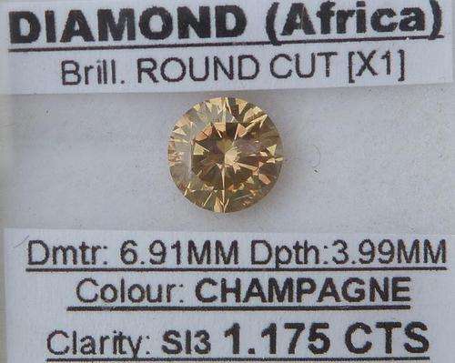 **WOW!** [1.175ct] SPARKLING NATURAL ROUND CUT [SI2] DIAMOND @ R1 NO RESERVE - BUY SAFE