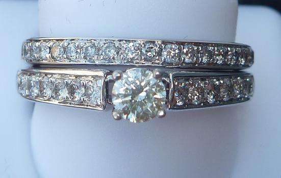 **BRIDAL SET [R45463]** WOW [1.050ct] DIAMOND RING [5.902g] SOLID WHITE GOLD - BUY SAFE