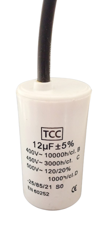 Motor Run Capacitor 12uF/450V with cable