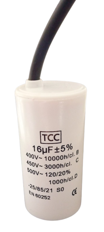Motor Run Capacitor 16uF/450V with cable