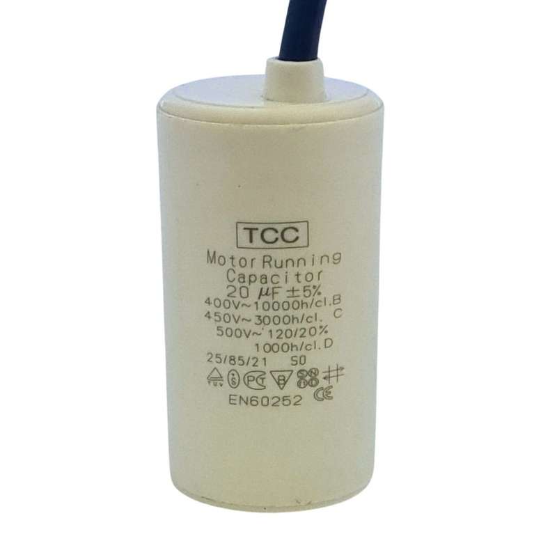 Motor Run Capacitor 20uF/450V with cable