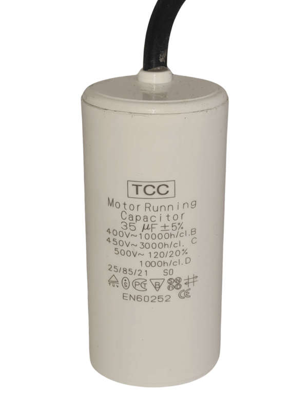 Motor Run Capacitor 35uF/450V with Cable (35x70mm)
