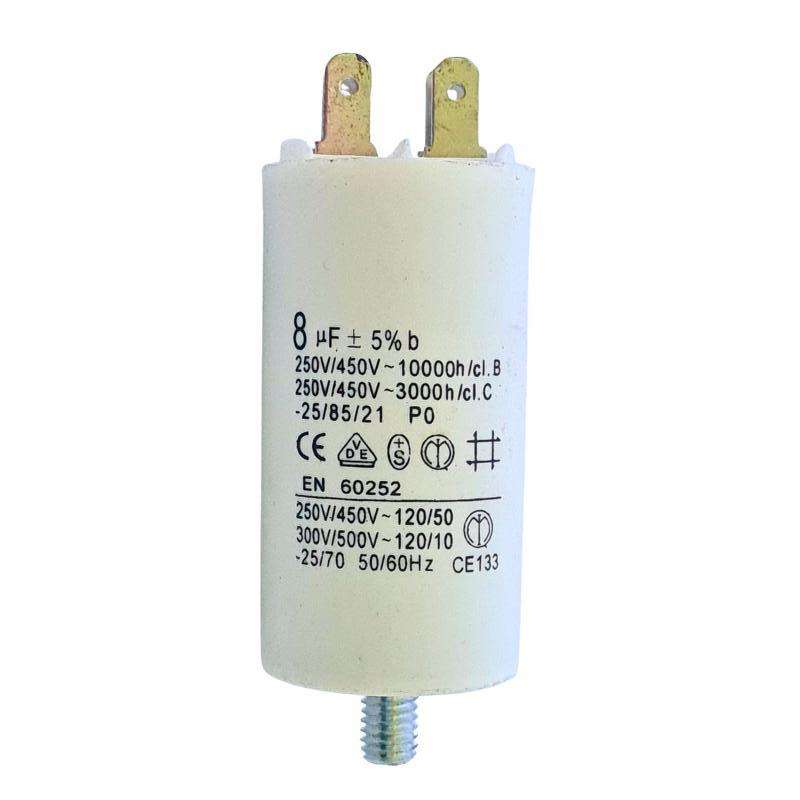 Motor Run Capacitor 8uF/450V with pins