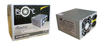 iSONIC CLASSIC 400WATT MAX ATX V1.3 POWER SUPPLY UNIT , 80MM FAN , 20+4 PINS, Now with SATA!