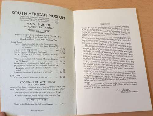 THE SOUTH AFRICAN MUSEUM CAPE TOWN 1855-1955 / DIE SUID-AFRIKAANSE MUSEUM KAAPSTAD
