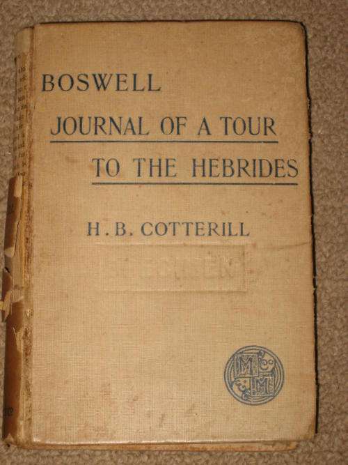 BOSWELL: JOURNAL OF A TOUR TO THE HEBRIDES - HB COTTERILL